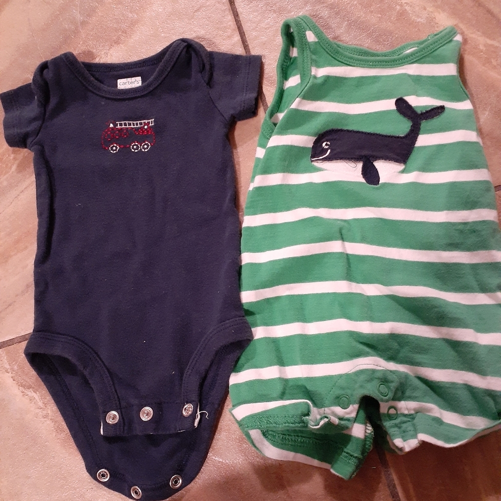 Carters firetruck and whale oufits